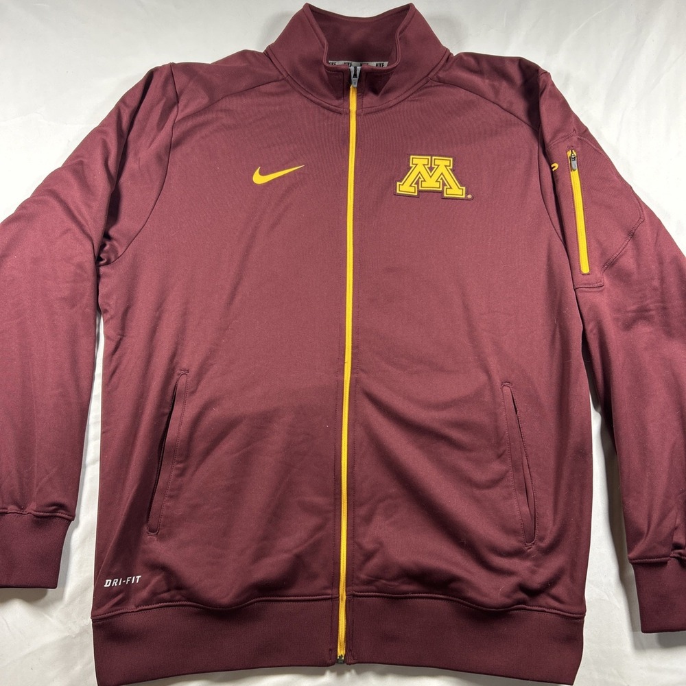 Nike Dri Fit University Of Minnesota Zip Up Pullover Size Medium Maroon